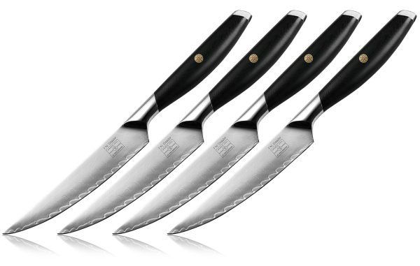 F.N. Sharp Damascus Steak Knives Hot on Sale