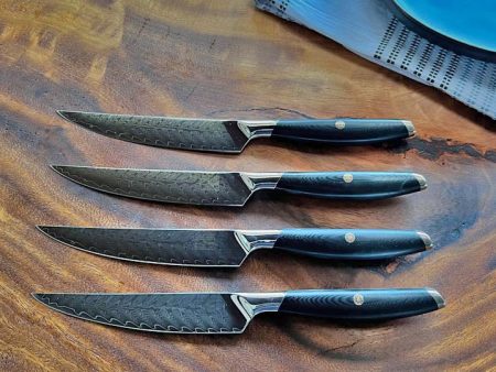 F.N. Sharp Damascus Steak Knives Hot on Sale