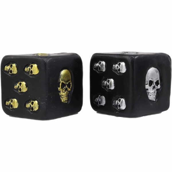 Silver and Gold Skull Dice Set on Sale