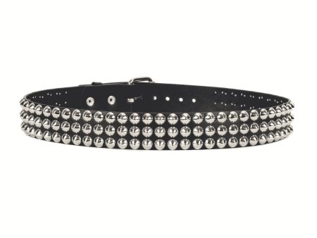 3 Row Conical Studded Leather Belt For Sale