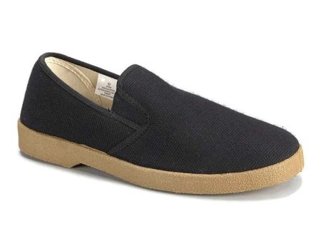 Zig Zag Slip-On Shoes Black Gum Sole 7206 For Cheap