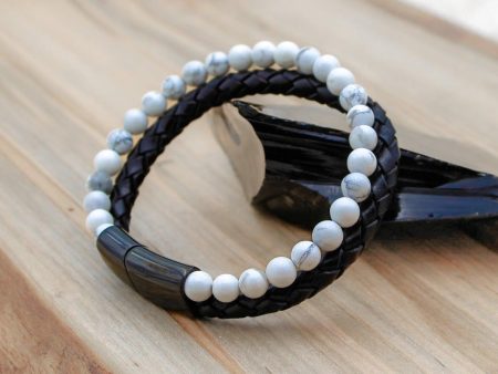 Quiet Mind White Howlite Leather Bracelet – Find Your Calm, Anytime, Anywhere Supply