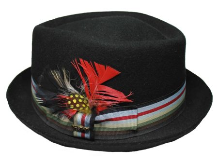 Wool Felt Diamond Crown Pork Pie Fedora For Sale