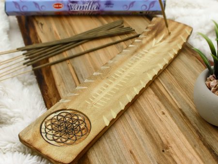 Flower of Life Wood Incense Holder For Sale