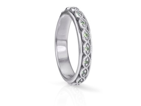 Renew Silver Crystal Fidget Ring with Peridot Gemstones For Cheap