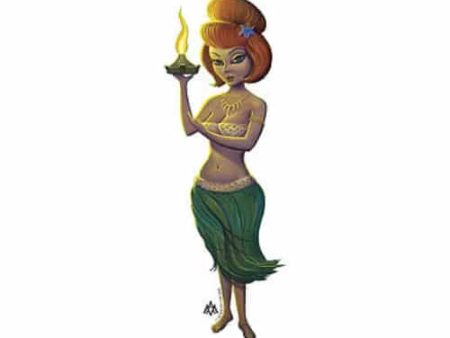 Aaron Marshall Red Head Hula Girl Sticker Online Sale