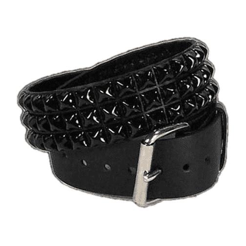 3 Row Black Pyramid Studded Belt For Discount