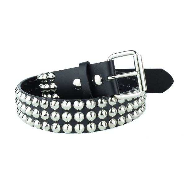 3 Row Conical Studded Leather Belt For Sale