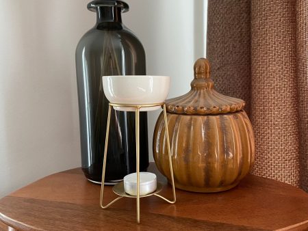 Minimalistic Wax  Burner on Gold stand For Discount