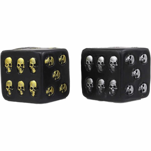 Silver and Gold Skull Dice Set on Sale