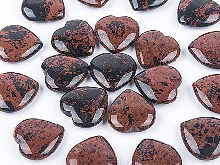 Mahogany Obsidian Heart Worry Stone - for feeling safe and secure Cheap