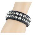 2 Row Cone Stud Wristband Hot on Sale