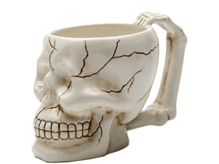 White Ceramic Skull Mug Supply