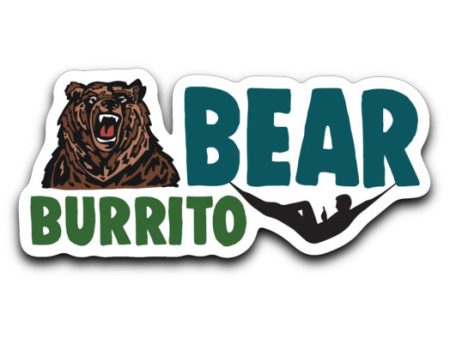 Bear Burrito Hammock Camping Sticker For Discount