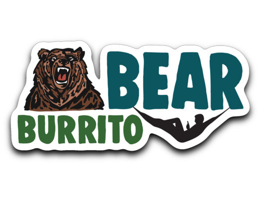 Bear Burrito Hammock Camping Sticker For Discount