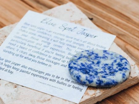 Blue Spot Jasper Worry Stone - for times of stress, anxiety or bullying Cheap