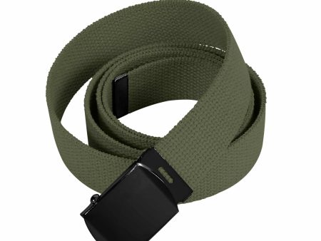 Web Belt Olive w  Black Buckle on Sale